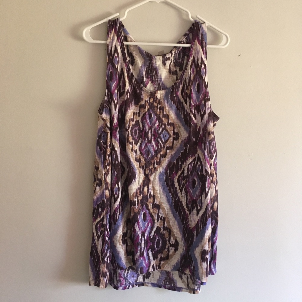J. Jill linen hi low tank top purple